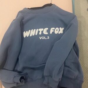 White fox Women's Blue Sweater-has tiny faint stains
